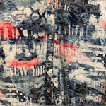 Canda C&A Womens Button Up Top Blouse S Blue Pink White London New York Print Photo 4