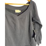 Nation Ltd Ianna Off-The-Shoulder Soft Luxe Sweatshirt in Jet Black Size Medium Photo 8