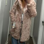 Kendall + Kylie Blush Faux Fur Coat Photo 3