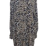 JODIFL Leopard Print Long Sleeve Mini Dress Size Medium Leopard Shift Dress Photo 0