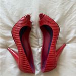Miu Miu  | Red/Pink Patent Leather peep toe heels Photo 4