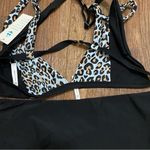 Beachsissi Beachsissy Womens 2 Pc Bikini Swimsuit XL Black & Leopard Print NWT New Photo 6