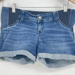 Isabel Maternity Sz 2 Midi Shorts Elastic Waist 4" Inseam Pregnancy Blue Bag2 Photo 0