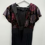 Choon California Vintage Velour Floral Black Long Dress Formal Size Medium Photo 9