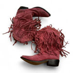 Pink‎ fringe suede leather cowgirl festival western boots Pink Size undefined Photo 0
