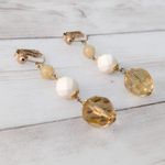 Vintage Clip On Earrings Pale Orange Photo 2