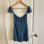 Lucca Couture NWT Lucca Women's Blue Chiffon Dress / Off-The-Shoulder Small Sleeves Size Med Photo 2