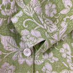 Coldwater Creek Lime Green Damask Jacquard Floral 3/4 Sleeve Button Front Jacket Photo 4