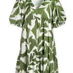CROSBY by Mollie Burch Brawley Dress, Everglades Green/ White Leaf Print, Size S Photo 1