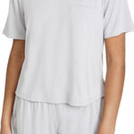 Eberjay Eberjey Finley Patch Pocket Pajama Set Tee Shorts Bamboo Viscose Spandex M Gray Photo 0
