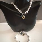 Dallas Cowboy Blue Freshwater Pearl Bracelet Bracelet Necklace Set features Photo 1