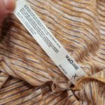 Free People  Movement Stripes Keyhole Back Cropped Top Tan Side Tie Size Small Photo 7