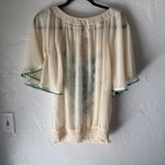 Flying Tomato NWT Cream Embroidered Sheer Top Blouse Bohemian Tunic Festival Blue Photo 4
