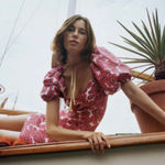 ZARA  Pink Gerbera Daisy Floral Puff Sleeve Boho Smocked Mini Dress Photo 0