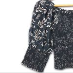 ZARA  - Crop Puff Sleeve Elastic Waist / Sleeve Fern Leaf Top - XS Photo 5