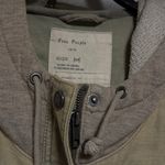 Free People Terrycloth Utility Hooded Jacket Layered Twill Olive Green - M Photo 4