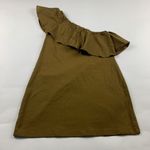 A New Day Mustard Brown Ruffle One Shoulder Jersey Knit Mini Dress L Photo 4