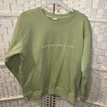 Fueled by Coffee & Books Women’s Oversized Crewneck Size Large Green Photo 3