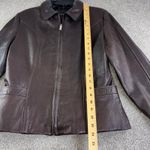 Guess  Women's Brown Genuine Leather Jacket Blazer Style Womens M Y2K Moto Casual Photo 2