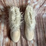 Pretty Little Thing  Cream Faux Suede Contrast Faux Fur Ankle Boot Size 9 Photo 2