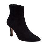 NIB! Lisa Vicky Art Pointed Toe Black Stiletto Heel Suede Bootie Photo 2