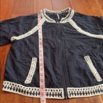 Free People  Crochet Trim Baseball Bomber Jacket Size M Photo 12