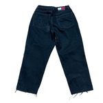Tommy Hilfiger Baggy Black Mom Jeans Cropped SIZE 30 Rework Embroidered 3rd Eye Photo 3