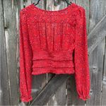 Free People EUC  Lolita Red Floral Top Size Small Photo 10