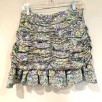 ZARA Ruched Ruffle Paisley Floral Satin Mini Skirt Women's Medium Coquette NWT Photo 4