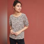 Anthropologie  Current Air Fiona Leopard Print Puff Sleeve Top Size M Photo 6