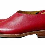 Adro Artisan Dover Flat Red Distressed Leather Side Cutout Slip On Size 7 NEW Photo 4