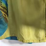 Talbots Vintage Silk /Linen Turquoise Gold Skirt Lined Pleated Side Zip Size 4 Photo 4