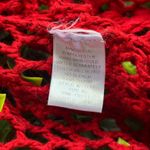 Umgee  USA Women's Red Crochet Knit Short Sleeve Fringe Cardigan Size XL Photo 2