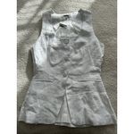 Madewell  100% Linen Scoopneck Cutaway Vest Salt White Button Up Size 0 Photo 9