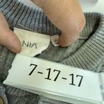 NIA Sweater Womens Medium Grey Waffle Knit Henley Pullover‎ Gray Photo 3