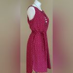 Ann Taylor COPY - Pink And White Casual Dress Sz L W Tie In Front Back KeyHole … Photo 3