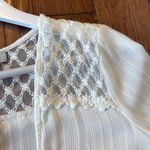 Kell Parker white crochet open coverup robe size small White Photo 7