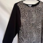 Peter Nygard Y2K Leopar Womens Top Sz XL Black Safari Career Stretchy Glam Tunic Photo 2