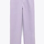 ZARA NWT Adorable Faux Leather Purple Mauve Pants Photo 3