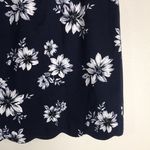 Skies Are Blue  Scalloped Hem & pockets Navy Floral Skirt size small Photo 6