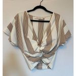 Anthropologie  Bishop + Young Twist-Front Top Sand Color Size XS Photo 2