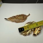 Autumn Leaf Brooch Pins Lot Of 2 Gold Tone Fall Leaves Photo 4