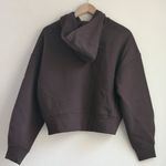 Everlane  Cropped Luxe Fleece Hoodie in Dark Chocolate, Size X-Small Photo 8