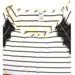 Bar III Bar lll Black/ White Striped Lace Design Overlay Top Sz S Photo 1