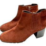 Aquatalia Boots Womens Size 8 Block Heel Ginger Suede Ankle Booties Leather Photo 0