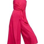 Maeve NWT Anthropologie Brin in Rose Pink Strapless Wide Crop Leg Jumpsuit 8 Photo 0