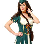 Charades Costumes Robin Hoodie Sexy Dress Green Velvet Size XS NEW Robin Hood Photo 0