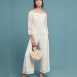 Farm Rio  Off-Shoulder Lace Jumpsuit in White Photo 2