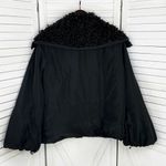 Vera Wang Simply Vera Puffer Jacket Faux Fur Collar Hood Black Medium Balloon Sleeve Photo 10