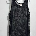 Sand Dollars mesh nylon tank top vintage cover up : Box 008: Black Size M Photo 0